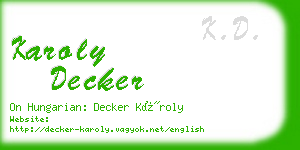 karoly decker business card